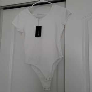 Fashion Nova Basic White Bodysuit